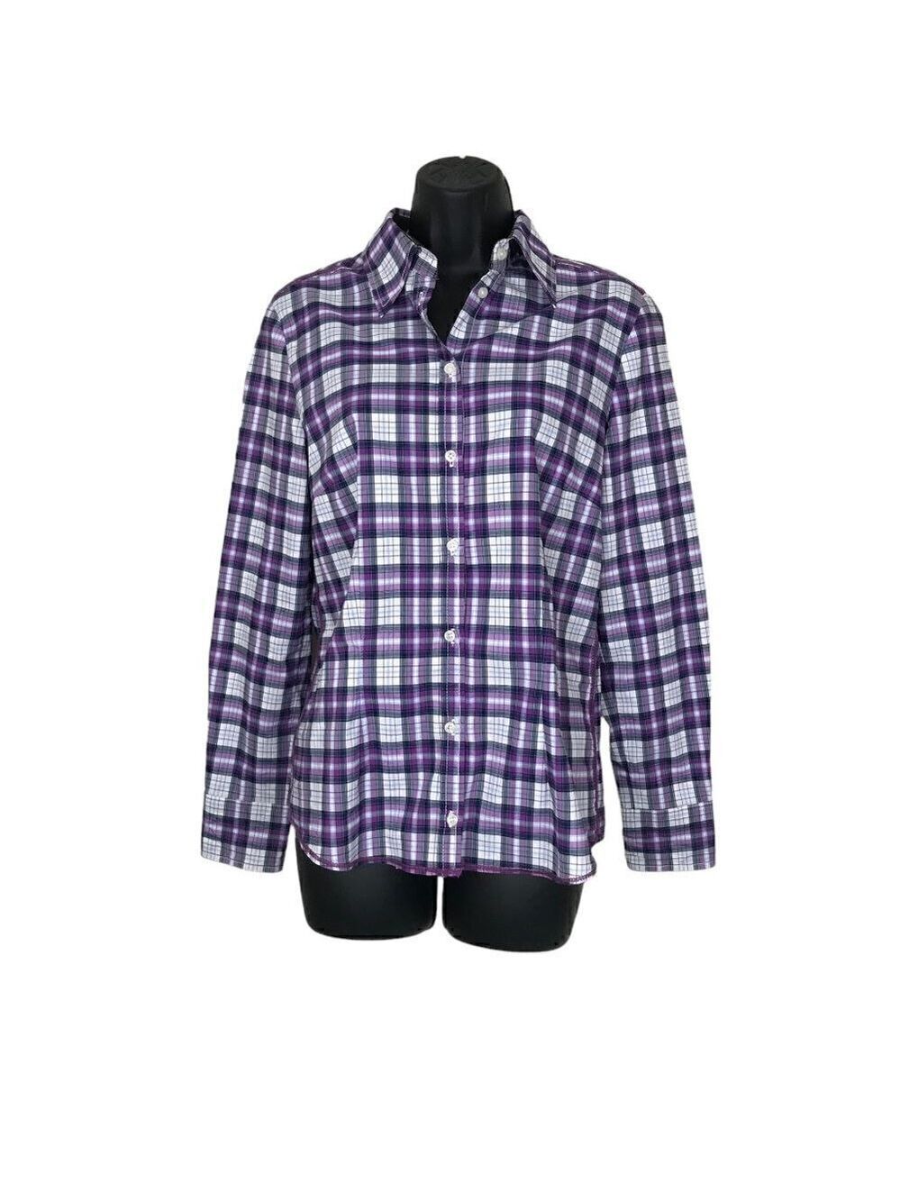 Louis Feraud Plaid Button Down Shirt With Elbow Patches Size 36 / Small